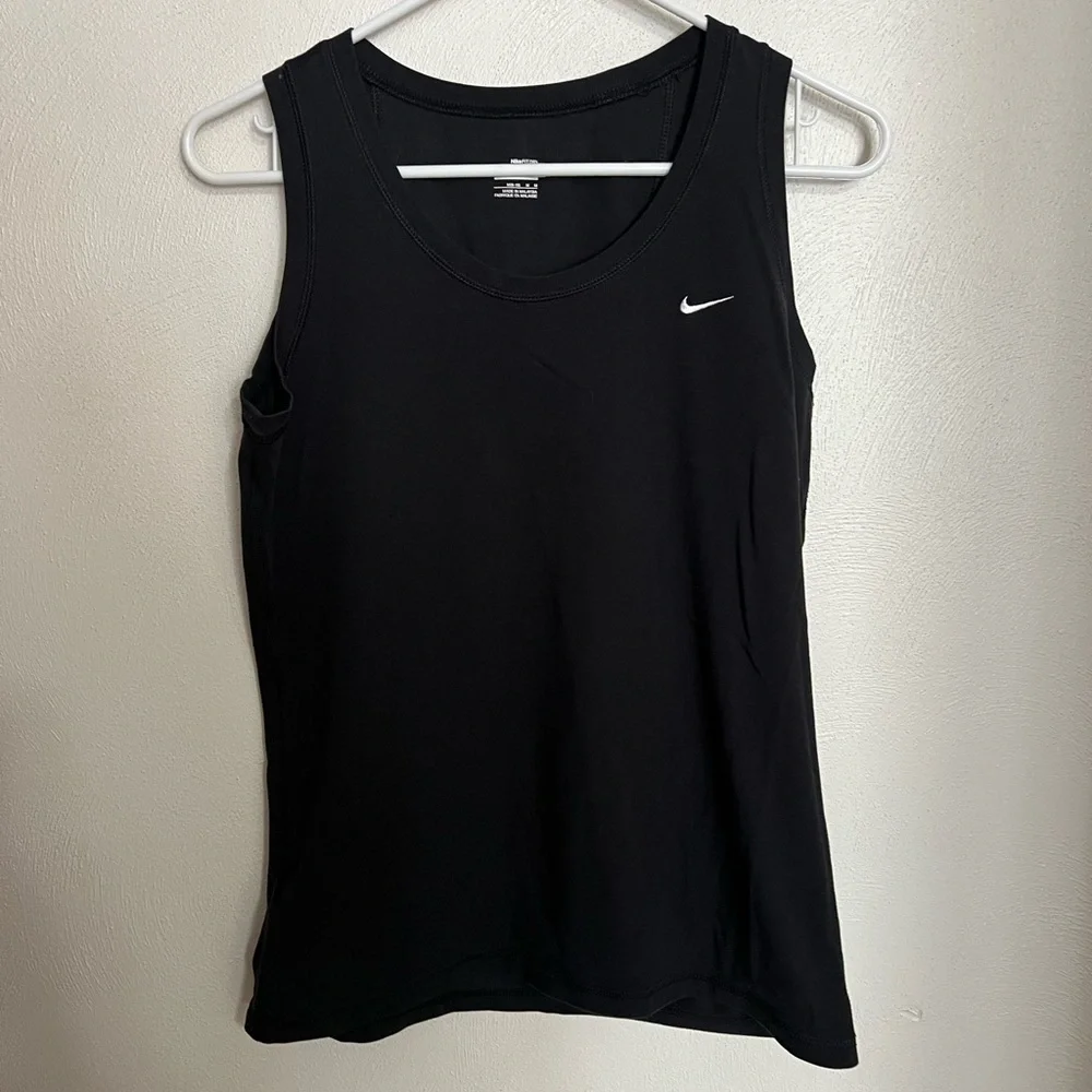 NIKE‎ Classic Fit Dry Embroidered Logo Sleeveless Tank Top Black White Women's M